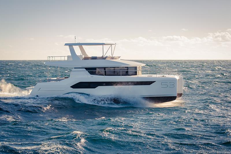 Leopard 53 Powercat under way - photo © Leopard Catamarans