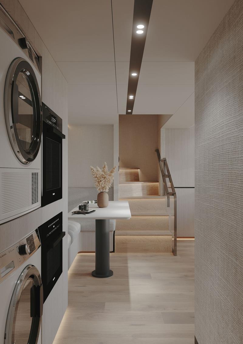 VisionF 101 - Galley photo copyright VisionF Yachts taken at  and featuring the Power Cat class