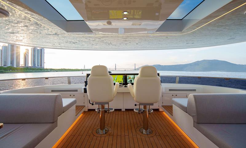 Flybridge of the GranOcean W72 photo copyright GranOcean taken at  and featuring the Power Cat class