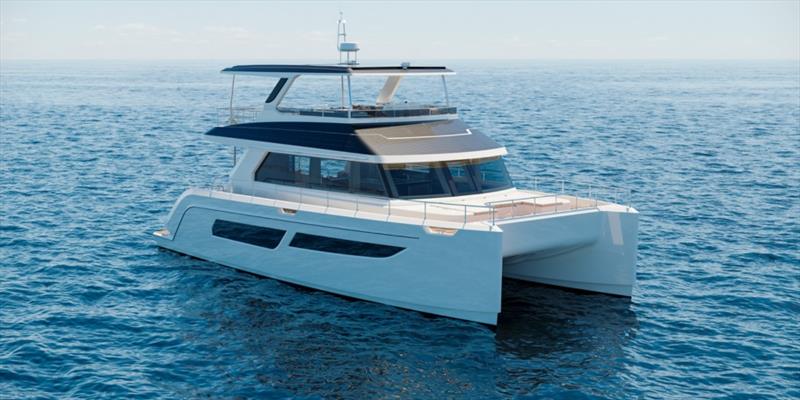 The bespoke interior of the first ILIAD 53F OffGrid Hybrid, created in collaboration with Baz Yacht Design photo copyright ILIAD Catamarans  taken at  and featuring the Power Cat class