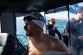 Jono Ridler before completing his 1367km swim - Wellington - April 4, 2026 &copy; Joshua Mccormack/LiveOcean
