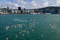 Jono Ridler completing his 1367km swim - Wellington - April 4, 2026 &copy; Joshua Mccormack/LiveOcean