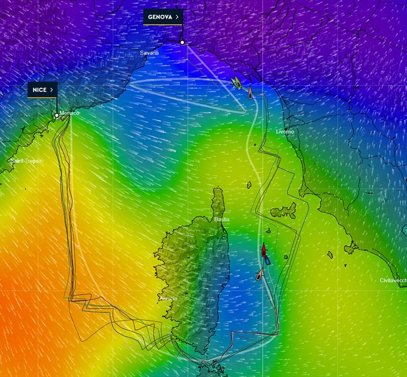 Close up tracks - Leg 4 - The Ocean Race Europe 2025 - Day 3 - 0100hrs - September 2, 2025 photo copyright Predictwind taken at Circolo della Vela Sicilia and featuring the  class