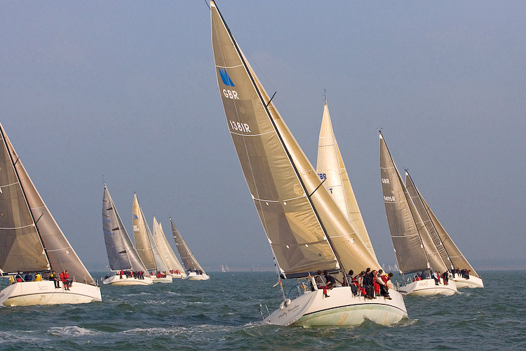 Action from week 2 of the Garmin Hamble Winter Series photo copyright Peter Danby taken at Hamble River Sailing Club and featuring the Prima 38 class