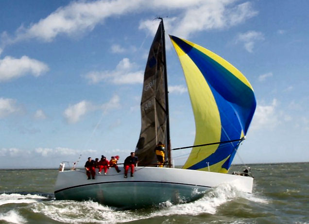 The Prima 38 'Rare Prima' broaches on the way during the JOG Nab Tower Race photo copyright Tom Hayhoe taken at  and featuring the Prima 38 class