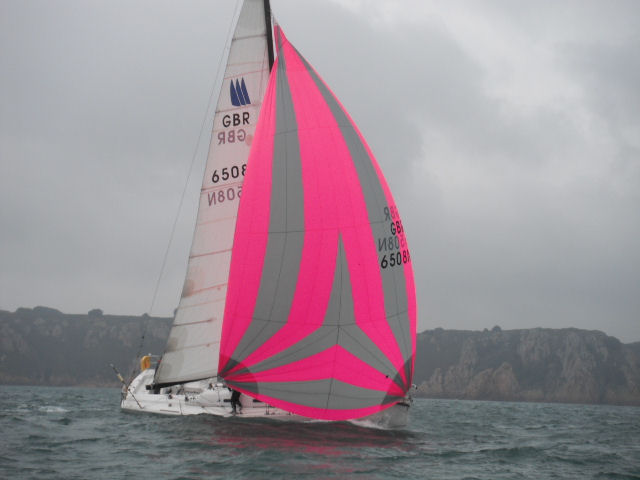 Richard Gale’s Prima 38, Jenna B wins IRC 1 in the British Airways Round Jersey race photo copyright Elaine Burgis taken at Royal Channel Islands Yacht Club and featuring the Prima 38 class