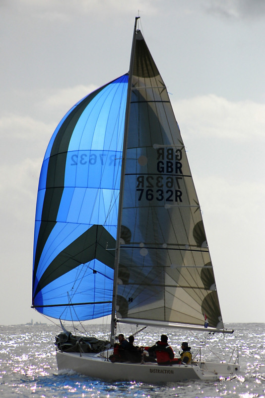 The Projection 762 'Distraction' sailing in Plymouth photo copyright Tom Gruitt / www.fotoboat.com taken at  and featuring the Projection 762 class