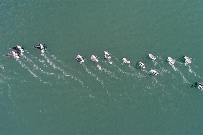 The Quarter Ton fleet prepare for a race start on the opening day of the Quarter Ton Cup 2019 photo copyright Waterline Media taken at  and featuring the Quarter Tonner class