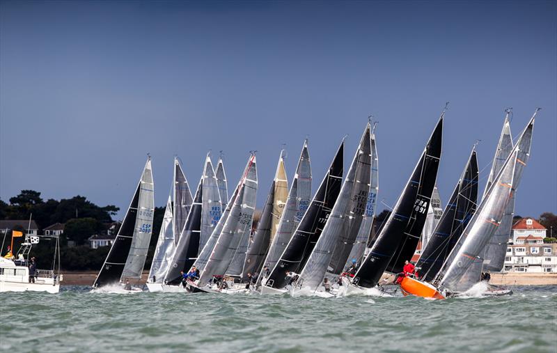 2019 Quarter Ton Cup startline action photo copyright Paul Wyeth / www.pwpictures.com taken at Royal Yacht Squadron and featuring the Quarter Tonner class