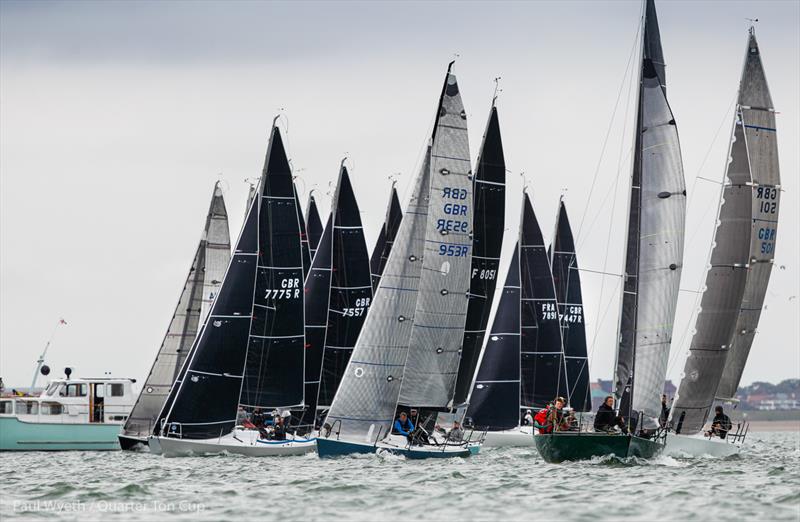 2021 Quarter Ton Cup day 1 photo copyright Paul Wyeth / www.pwpictures.com taken at Royal Yacht Squadron and featuring the Quarter Tonner class