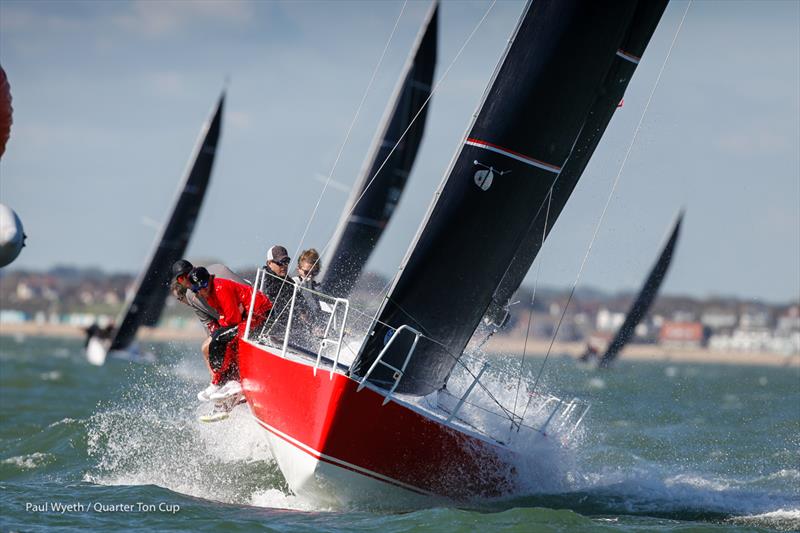 Catch, GBR 502, on day 2 of the 2021 Quarter Ton Cup photo copyright Paul Wyeth / www.pwpictures.com taken at Royal Yacht Squadron and featuring the Quarter Tonner class