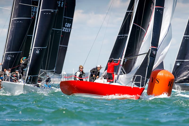 Catch, GBR 502, on day 2 of the 2021 Quarter Ton Cup photo copyright Paul Wyeth / www.pwpictures.com taken at Royal Yacht Squadron and featuring the Quarter Tonner class