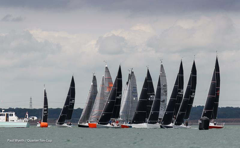 Start on day 3 of the 2021 Quarter Ton Cup photo copyright Paul Wyeth / www.pwpictures.com taken at Royal Yacht Squadron and featuring the Quarter Tonner class