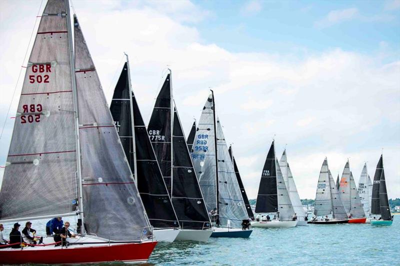 The Quarter Ton Cup fleet line up for the start of race 8 on the final day - photo © Waterline Media