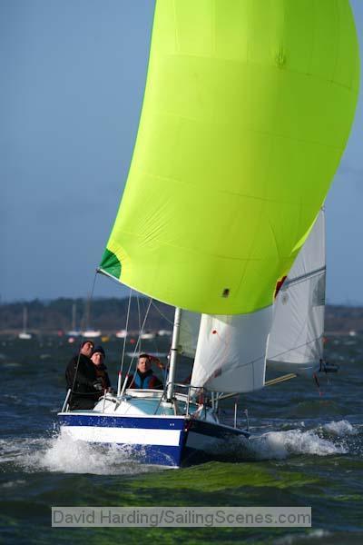 Lively goings-on in the Poole Winter Series photo copyright David Harding / www.sailingscenes.co.uk taken at Poole Yacht Club and featuring the R19 class