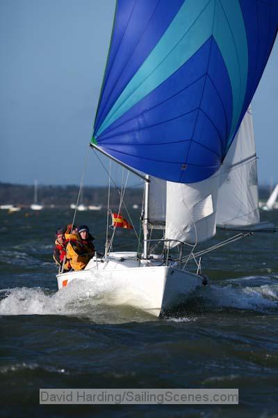 Lively goings-on in the Poole Winter Series photo copyright David Harding / www.sailingscenes.co.uk taken at Poole Yacht Club and featuring the R19 class