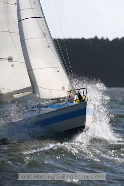 Lively goings-on in the Poole Winter Series photo copyright David Harding / www.sailingscenes.co.uk taken at Poole Yacht Club and featuring the R19 class