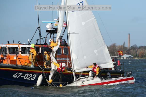 Lively goings-on in the Poole Winter Series photo copyright David Harding / www.sailingscenes.co.uk taken at Poole Yacht Club and featuring the R19 class