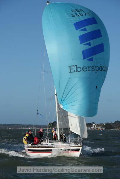 Lively goings-on in the Poole Winter Series photo copyright David Harding / www.sailingscenes.co.uk taken at Poole Yacht Club and featuring the R19 class