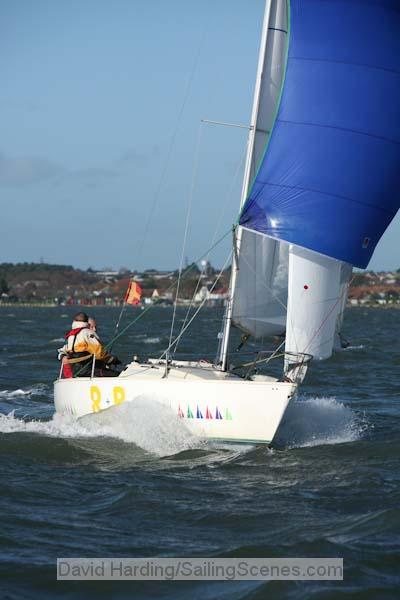 Lively goings-on in the Poole Winter Series photo copyright David Harding / www.sailingscenes.co.uk taken at Poole Yacht Club and featuring the R19 class