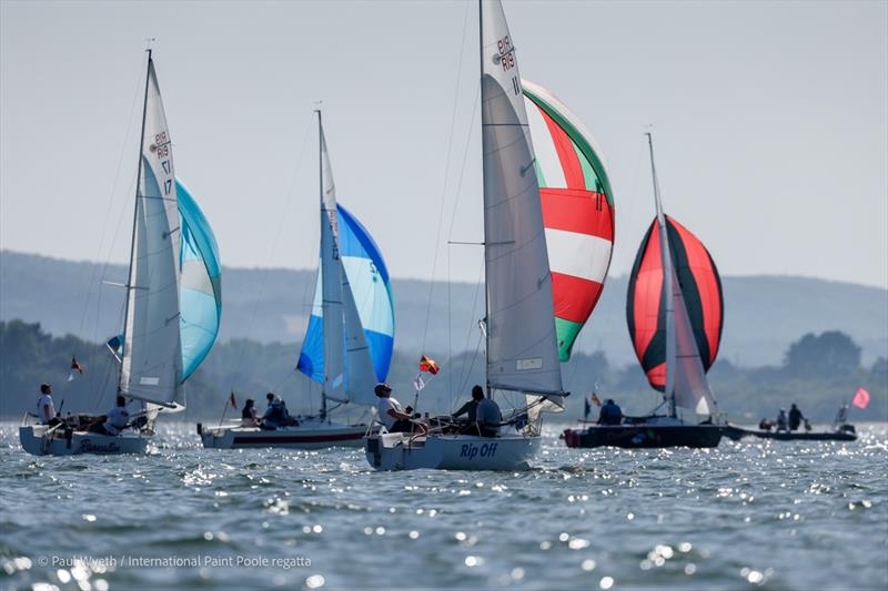 R19 Fleet on Sunday at the International Paint Poole Regatta 2026 photo copyright Paul Wyeth / www.pwpictures.com taken at Parkstone Yacht Club and featuring the R19 class