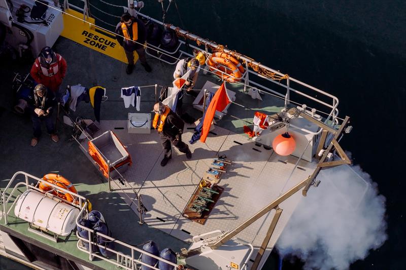 The cannons on 'Watchful' when starting the Royal Escape Race - photo © SYC