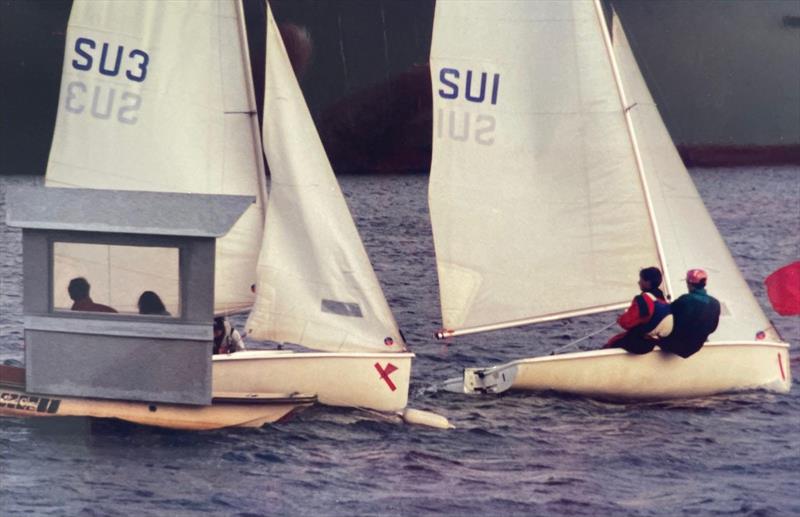 Much loved finish boat 'Rose Cottage' on duty at the Wessex Winter Warmer in 1995 - photo © Tiggy Ansell