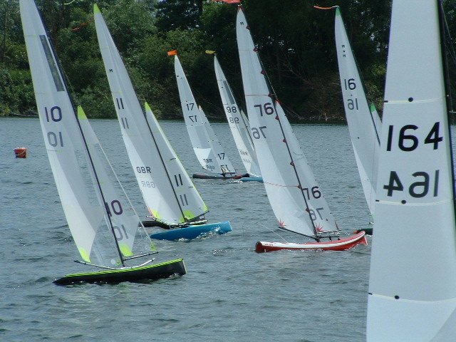 Action from the Marblehead Veterans Nationals at Guildford MYC photo copyright Roger Stollery taken at Guildford Model Yacht Club and featuring the Radio Sailing class