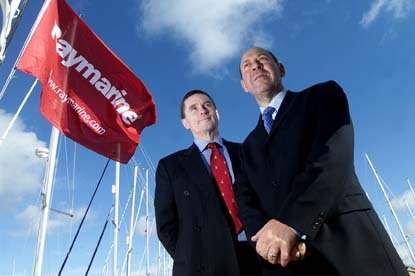 Raymarine's Chief Executive Malcolm Miller (right) and Tony Osbaldiston (left), Finance Director and Company Secretary photo copyright Raymarine taken at  and featuring the  class