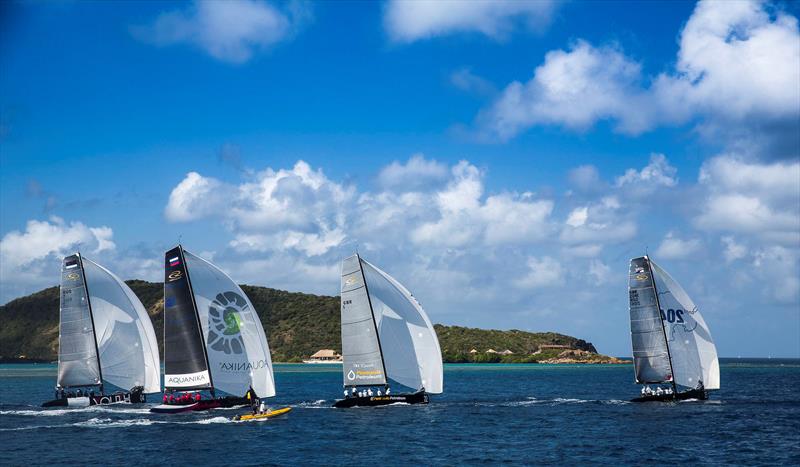 Fleet racing out of the Gorda Sound on fleet racing day 2 at the RC44 Virgin Gorda Cup - photo © www.MartinezStudio.es
