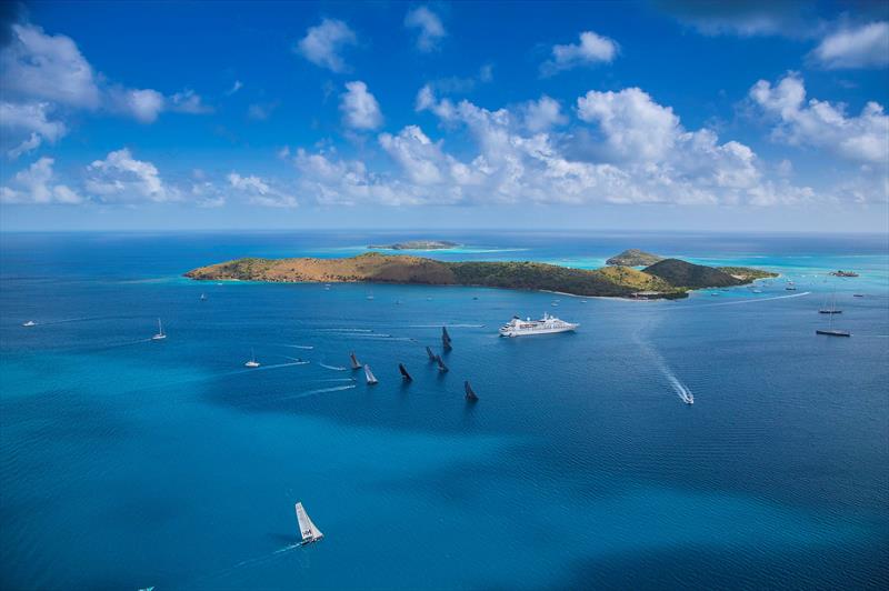 Fleet racing in the British Virgin Islands on fleet racing day 2 at the RC44 Virgin Gorda Cup - photo © www.MartinezStudio.es