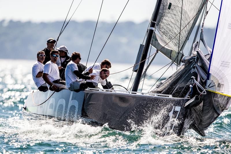 Hugues Lepic and crew looking focussed on Aleph on day 4 of the RC44 Portsmouth Cup photo copyright Pedro Martinez / www.MartinezStudio.es taken at  and featuring the RC44 class