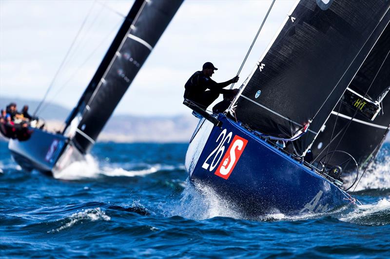 Pieter Van Nieuwenhuijzen silhouetted against the Marstrand sky at the RC44 Marstrand World Championship photo copyright Pedro Martinez / Martinez Studio taken at  and featuring the RC44 class