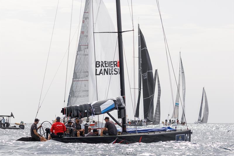 Katusha's crew watch the light wind start of the RORC Transatlantic on day 3 of the RC44 Calero Marinas Cup - photo © Martinez Studio / RC44 Class