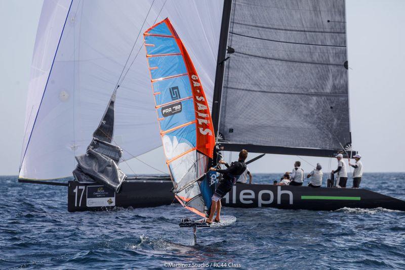 2016 Formula Windsurfing World Champion Alex Cousin on the water with French RC44 team Aleph Racing - photo © Nico Martinez / MartinezStudio