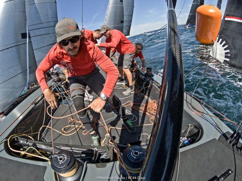 Team CEEREF's pitman Jaro Furlani hard at work in the cockpit photo copyright MartinezStudio.es taken at  and featuring the RC44 class