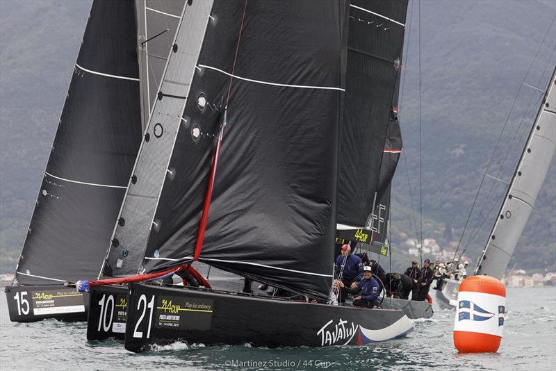 The new Russian 44Cup crew on Tavatuy Sailing Team scored a major coup, reaching the top mark first today photo copyright MartinezStudio.es taken at Porto Montenegro Yacht Club and featuring the RC44 class