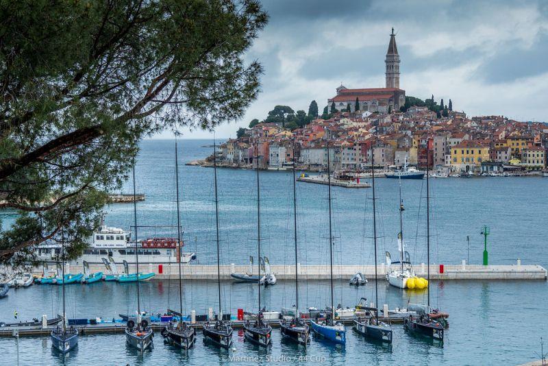 The 44Cup fleet in front of Rovinj old town - Adris 44Cup Rovinj photo copyright Nico Martinez / MartinezStudio taken at  and featuring the RC44 class