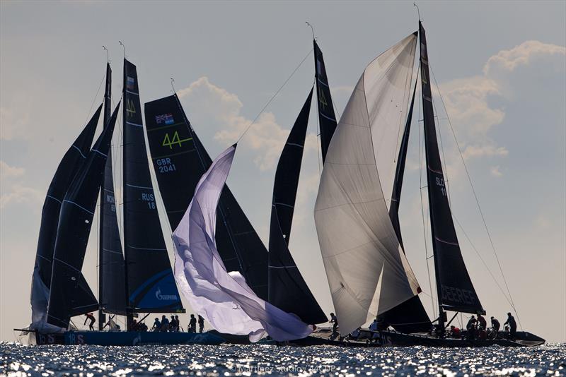 Tight action at the leeward gate - 44Cup World Championship - photo © Pedro Martinez / Martinez Studio