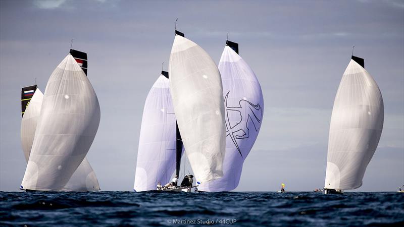 Race one was insanely close with several boat crossing the finish line overlapped - 44Cup Cascais photo copyright Pedro Martinez / Martinez Studio taken at Porto Montenegro Yacht Club and featuring the RC44 class