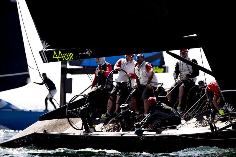 2018 44Cup champion Nico Poons' Charisma leads by a point after the opening day of the 44Cup Cascais photo copyright Pedro Martinez / Martinez Studio taken at Porto Montenegro Yacht Club and featuring the RC44 class