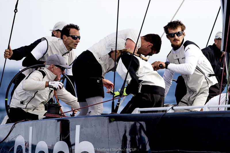 Hugues Lepic steered Aleph Racing to victory in today's opening race - 44Cup Cascais photo copyright Pedro Martinez / Martinez Studio taken at Porto Montenegro Yacht Club and featuring the RC44 class