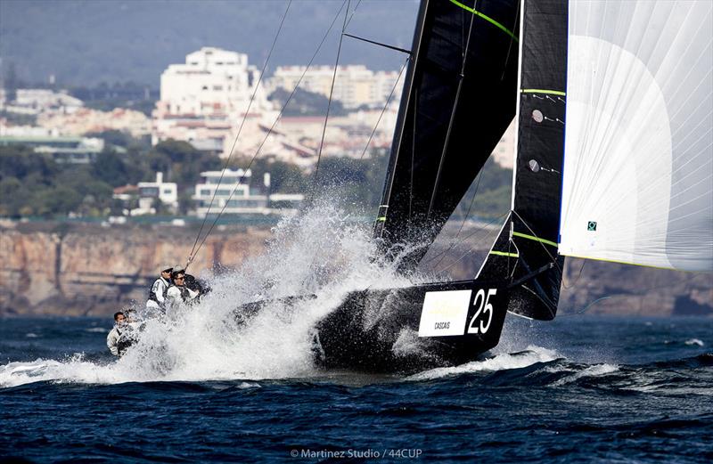 Team Aqua does the full submarine during today's final race - 44Cup Cascais photo copyright Pedro Martinez / Martinez Studio taken at Porto Montenegro Yacht Club and featuring the RC44 class