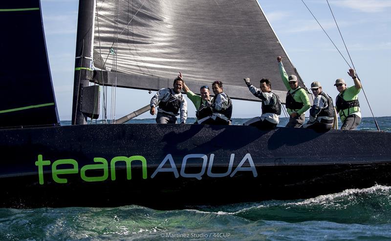 Chris Bake and the victorious crew of Team Aqua - 44Cup Cascais - photo © Pedro Martinez / Martinez Studio