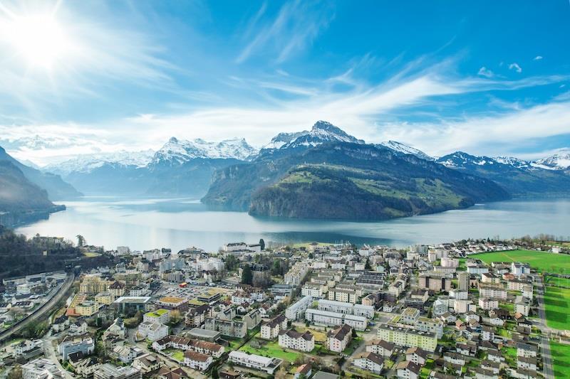 Lake Lucerne out of the small touristic town of Brunnen - photo © Nico Martinez / 44Cup