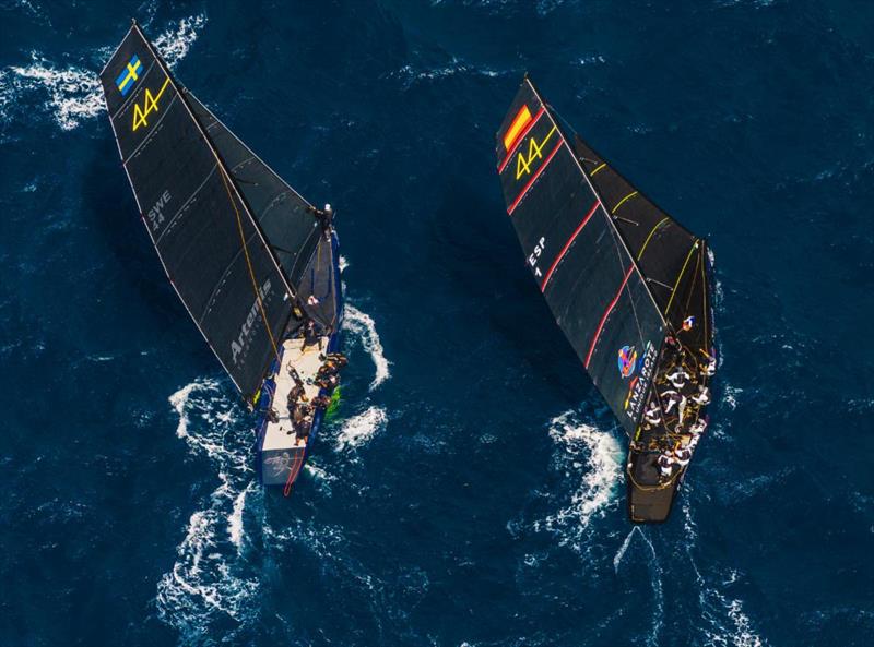 Lanzarote Calero Sailing Team happy with their progress on first full day of racing photo copyright Sailing Energy/44Cup taken at  and featuring the RC44 class