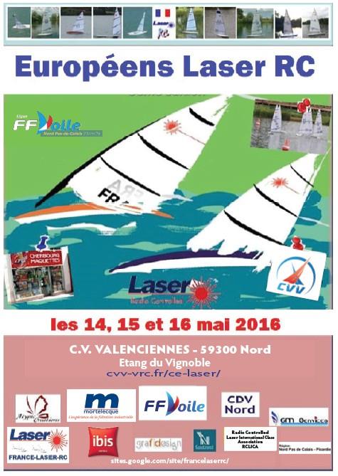 2016 RC Laser Europeans poster photo copyright RC Lasers taken at Cercle de Voile de Valenciennes and featuring the RC Laser class