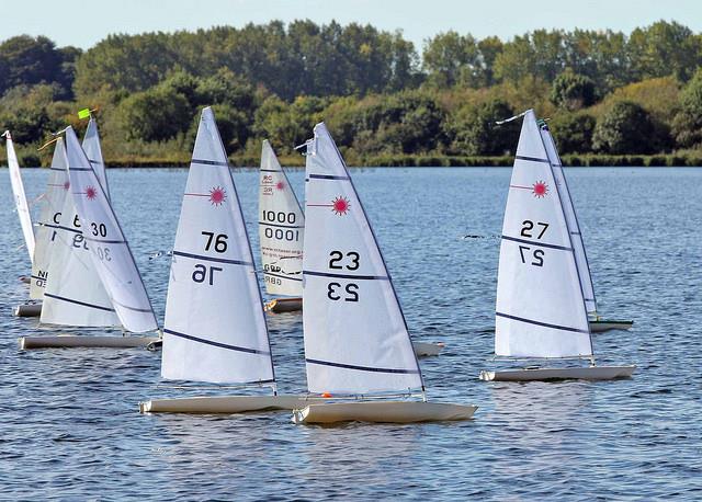 Light airs during the RC Laser Nationals at Poole photo copyright Mike Millard taken at Poole Radio Yacht Club and featuring the RC Laser class