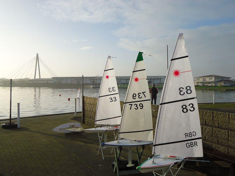 RC Laser Winter Series at West Lancs starts with very little wind photo copyright Tony Wilson taken at West Lancashire Yacht Club and featuring the RC Laser class