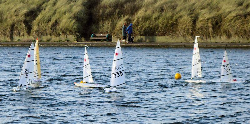 First day of racing in the RC Laser Winter Series at Fleetwood photo copyright Trevor Bell taken at Fleetwood Model Yacht Club and featuring the RC Laser class